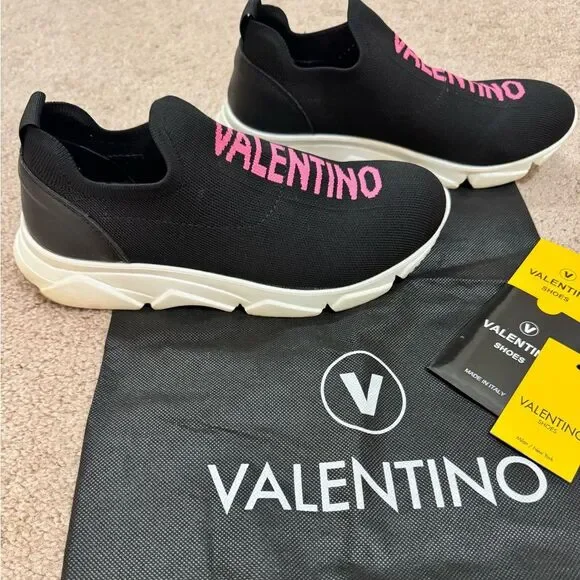 VALENTINO By Mario Valentino Sneakers Size 8 / 38 Black - Picture 2 of 8